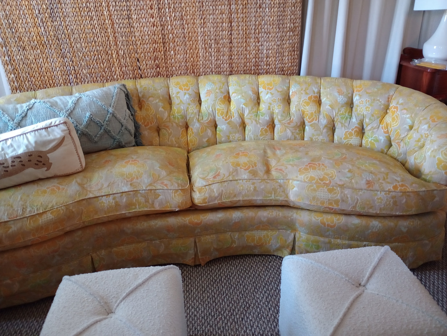 Vintage Curved Back Sofa/Fixture
