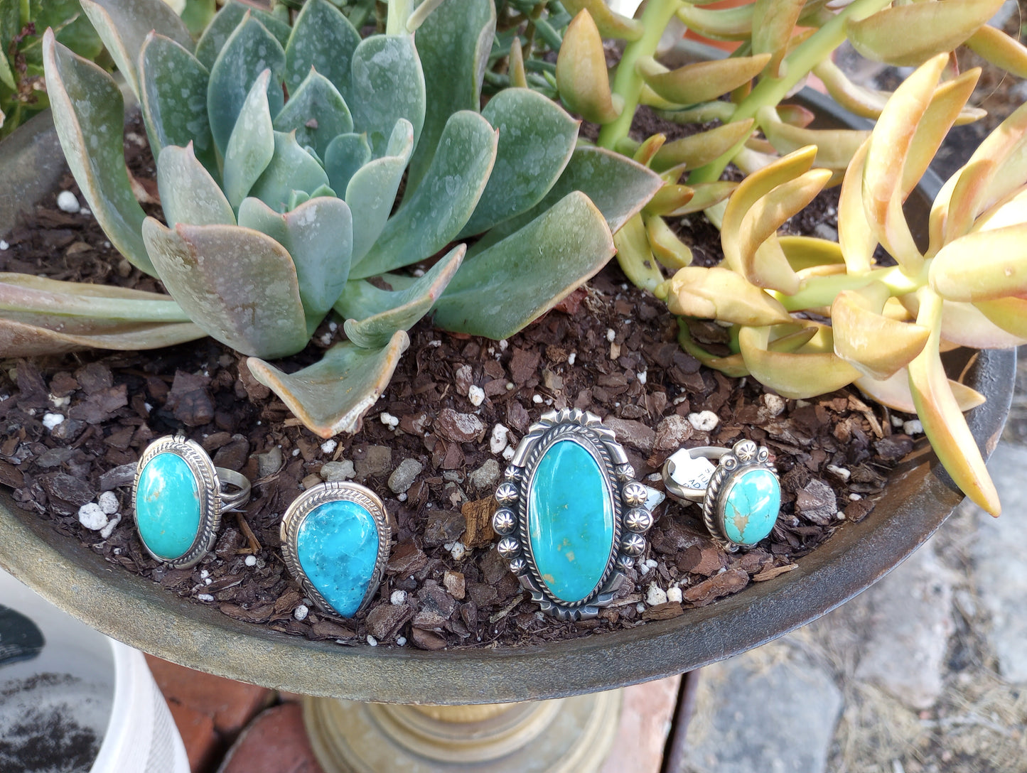 R. Shakey Sterling Silver and Turquoise Ring