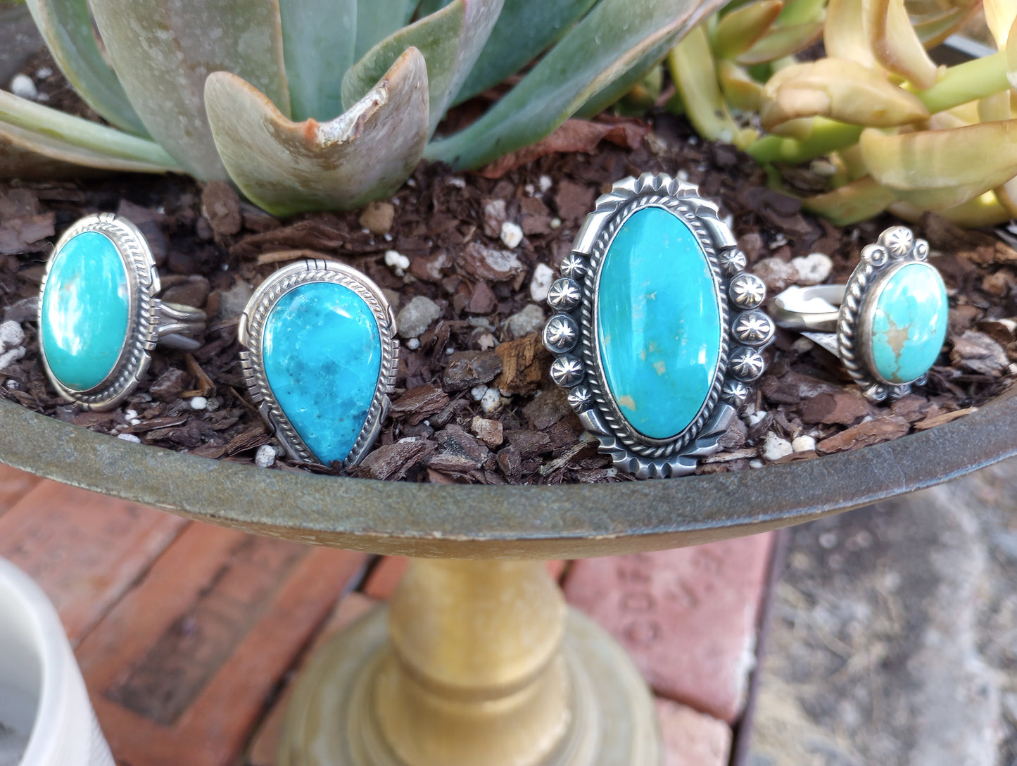 R. Shakey Sterling Silver and Turquoise Ring