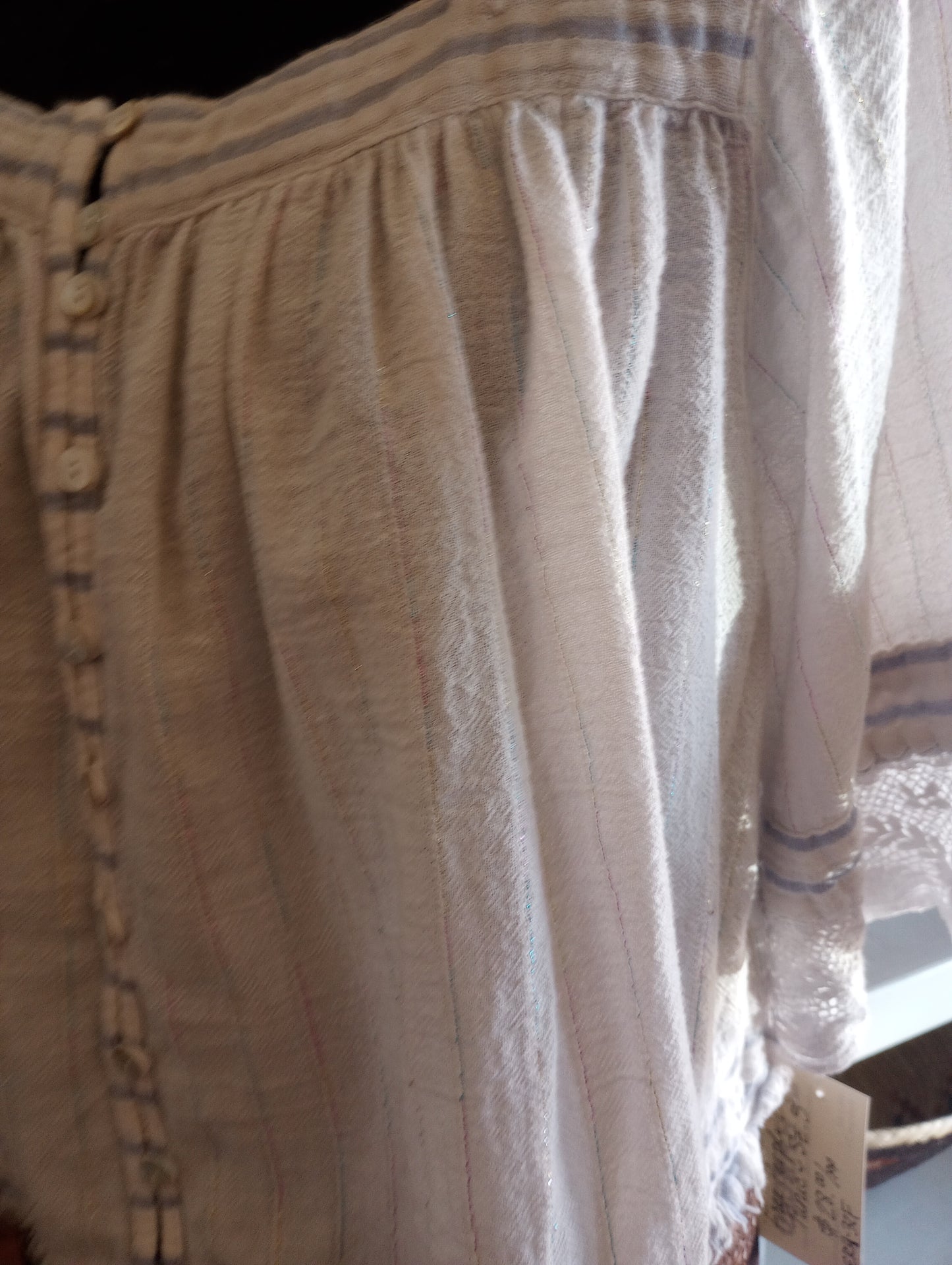 Free People Peasant Style Gauze Blouse