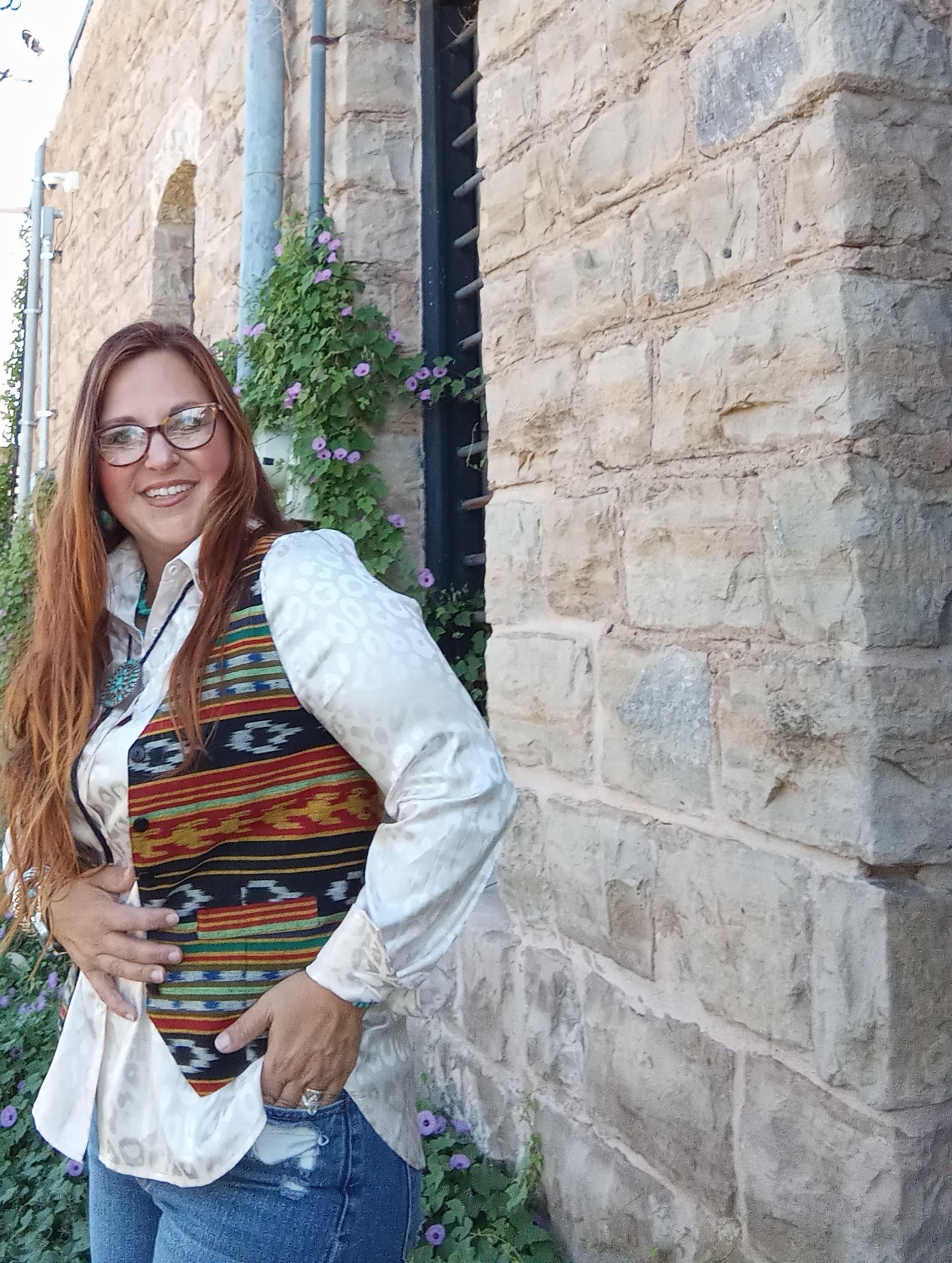 Southwestern Print Vintage Vest