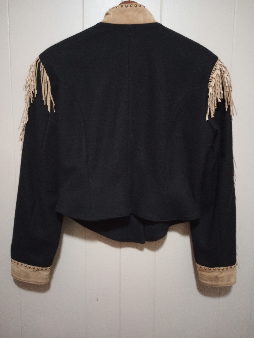 Vintage Double D Ranchwear Wool and Suede Leather Beaded Jacket