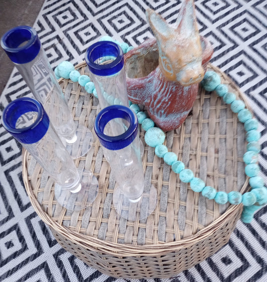 Set of 4 Blown Glass Flutes