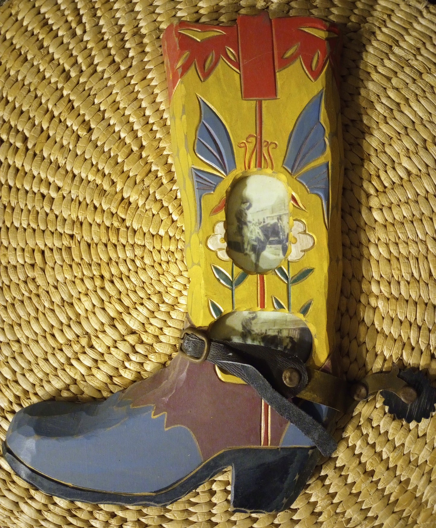 Wooden Cowboy Boot Picture Frame