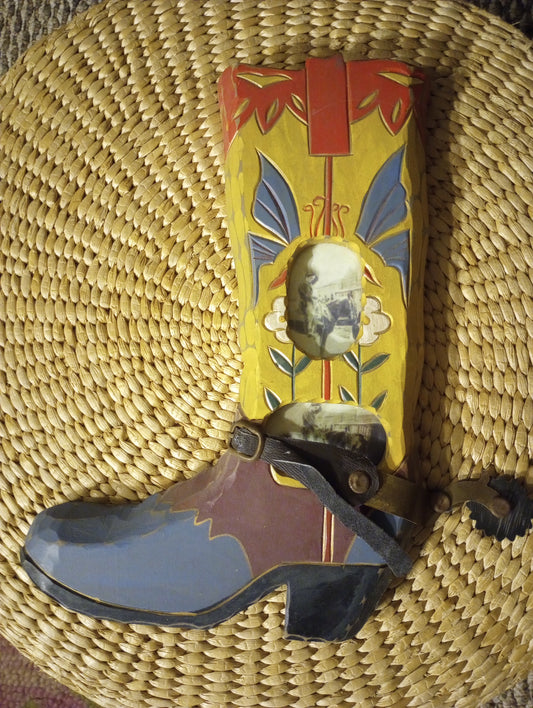 Wooden Cowboy Boot Picture Frame