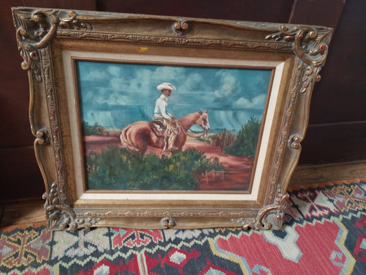 Charlotte Northcutt Original Oil Painting/Cowboy in Pasture