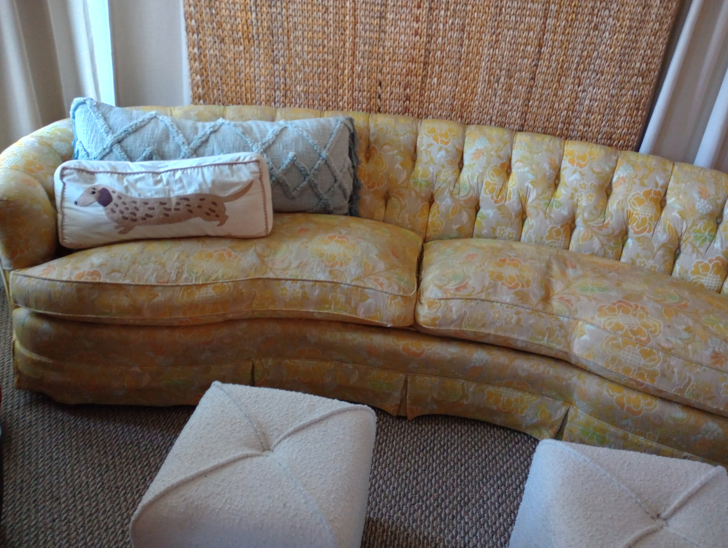Vintage Curved Back Sofa/Fixture