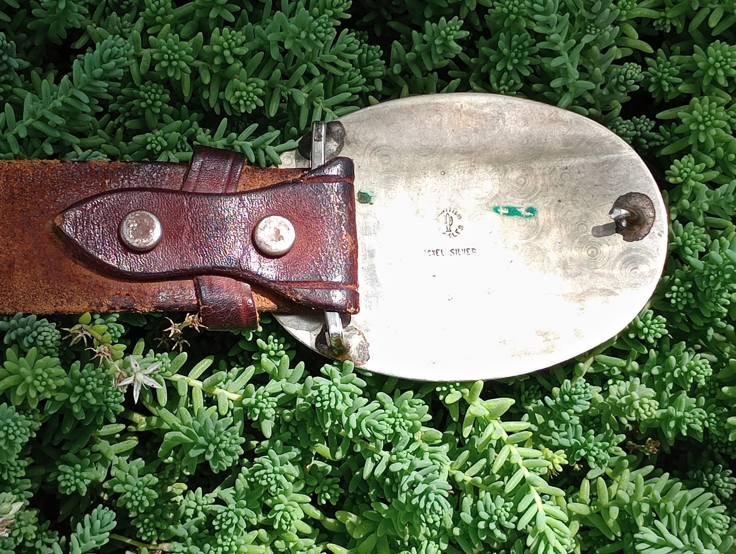 Vintage Horsehead Belt Buckle w/ Tooled Leather Belt