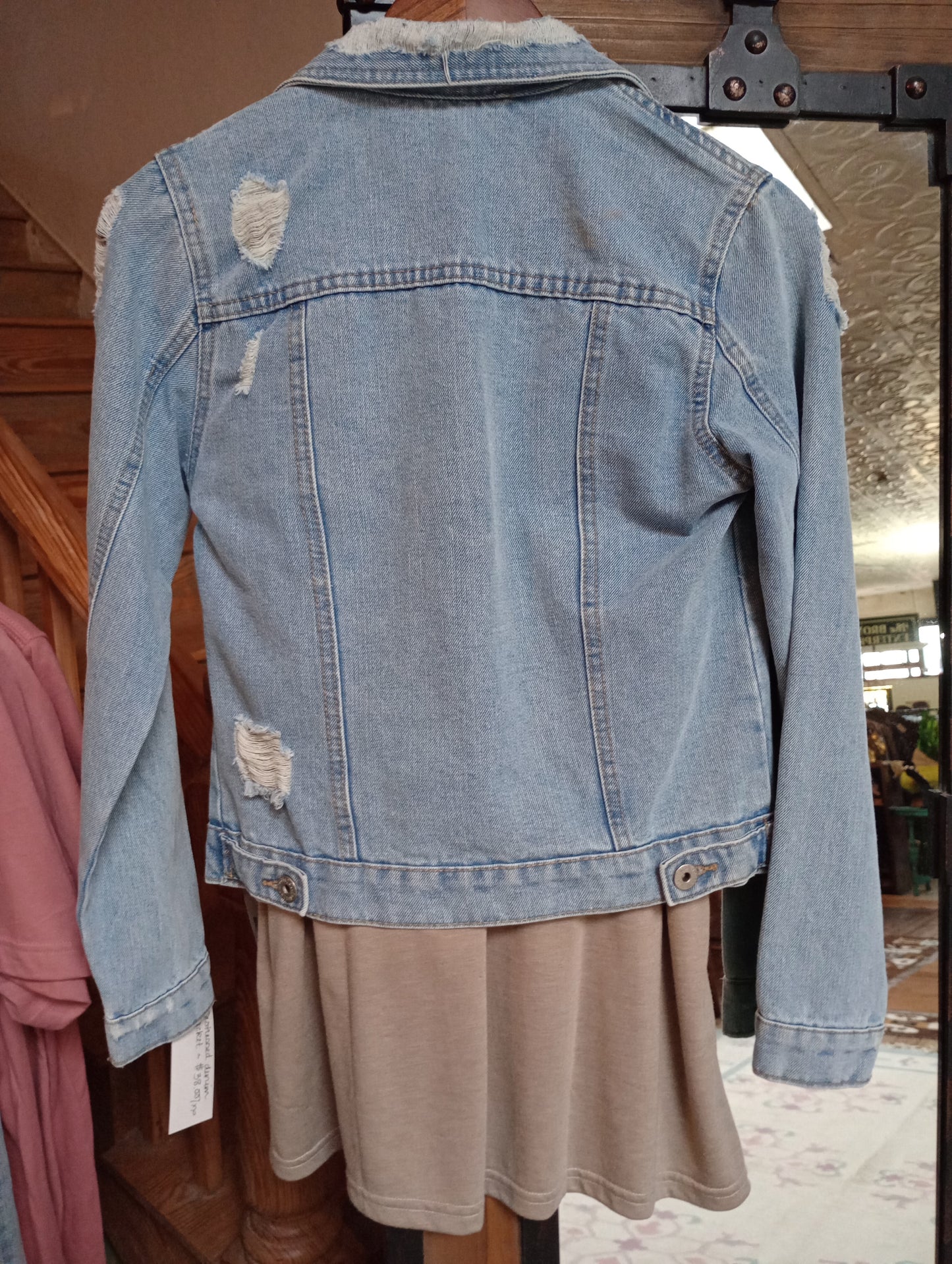 Light Stonewash Distressed Denim Jacket