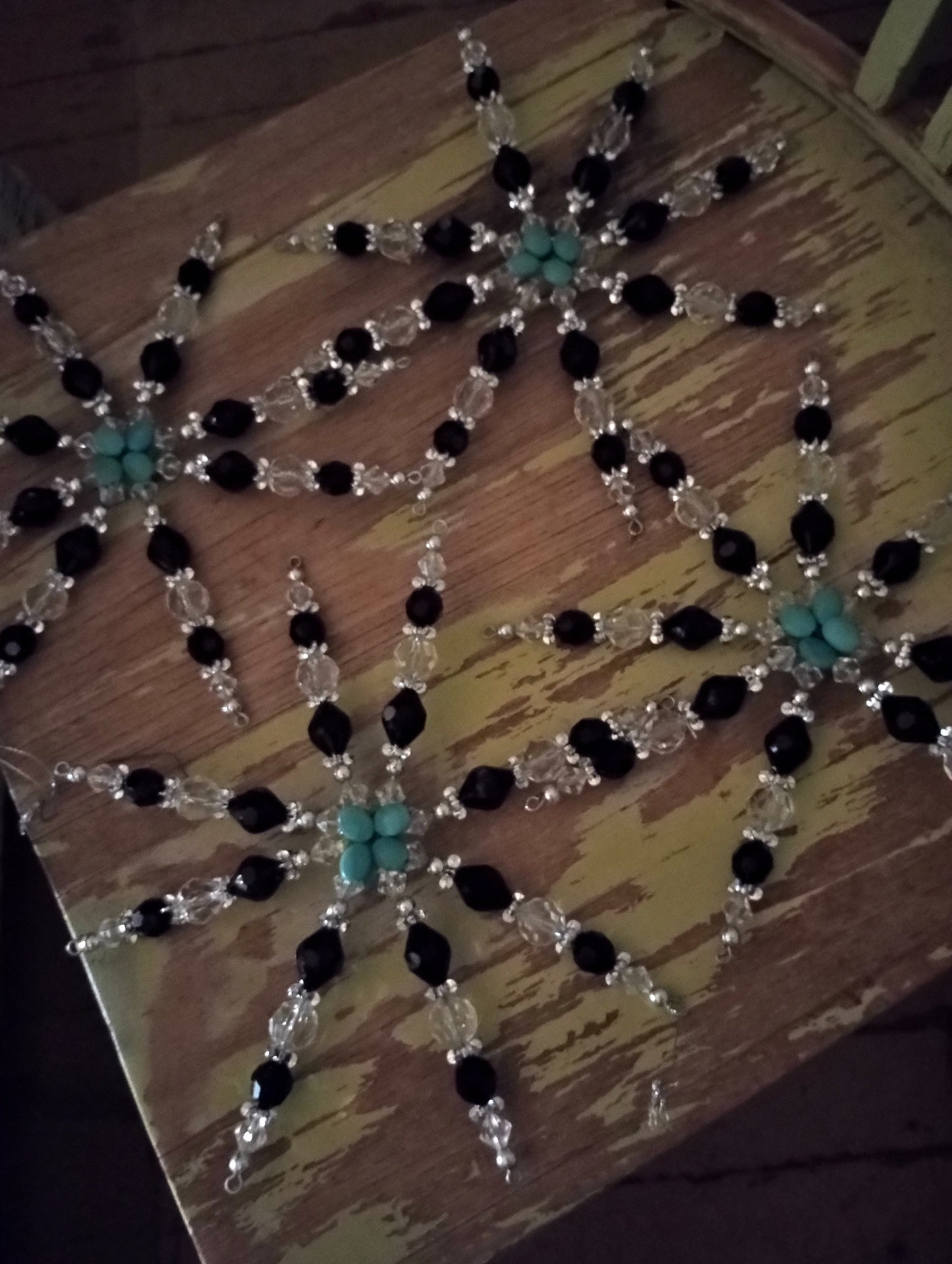 Beaded Snowflake Christmas Ornaments