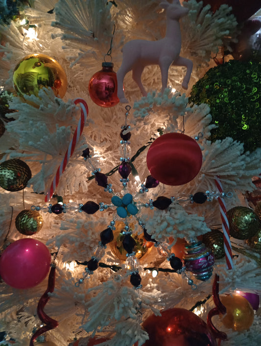 Beaded Snowflake Christmas Ornaments