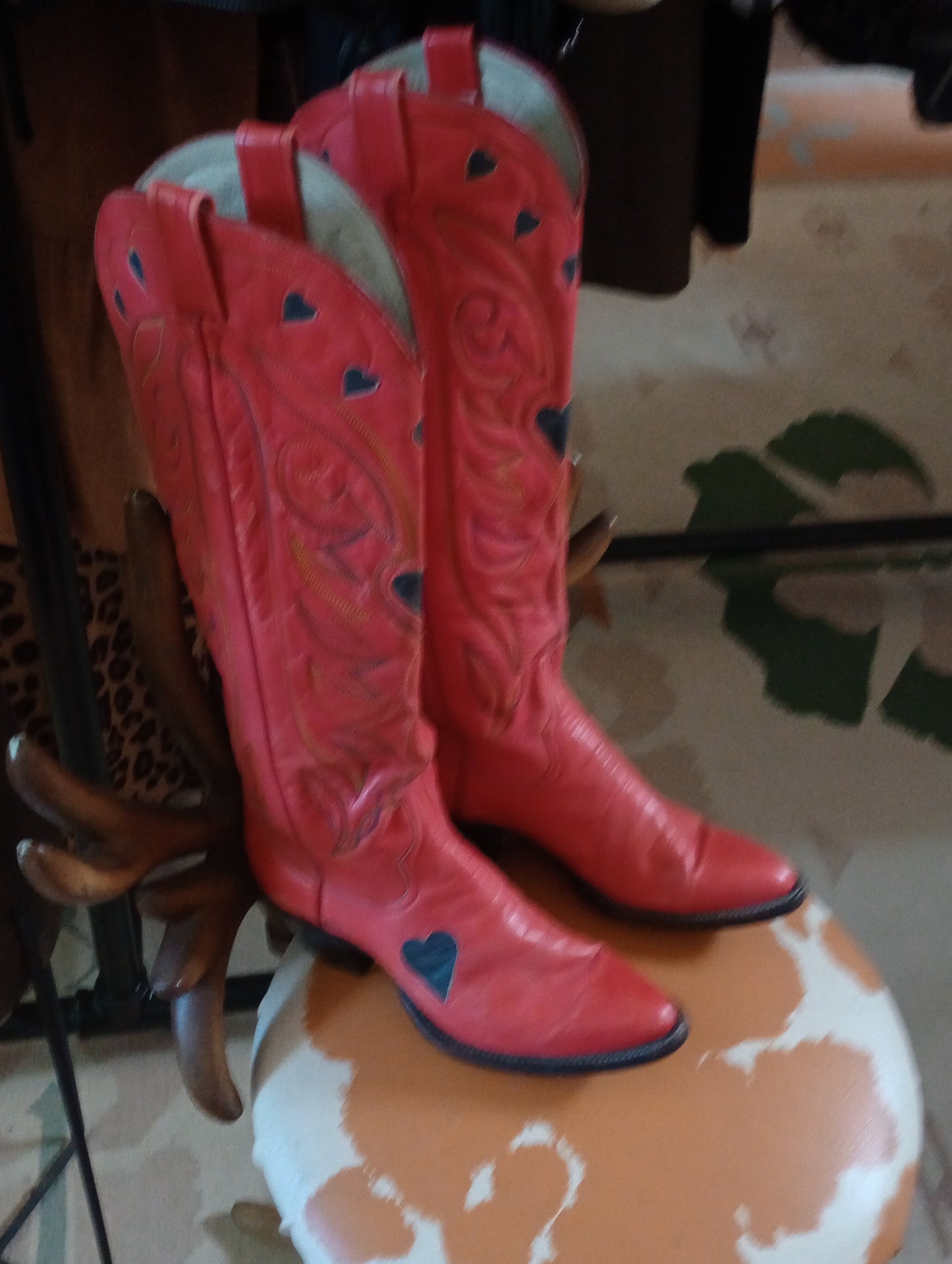 Larry Mahan Red Tall Top Boots