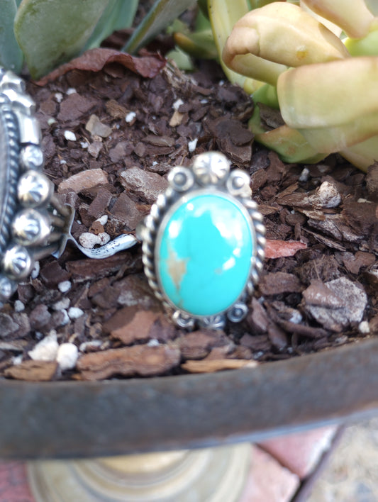 R. Shakey Sterling Silver and Turquoise Ring