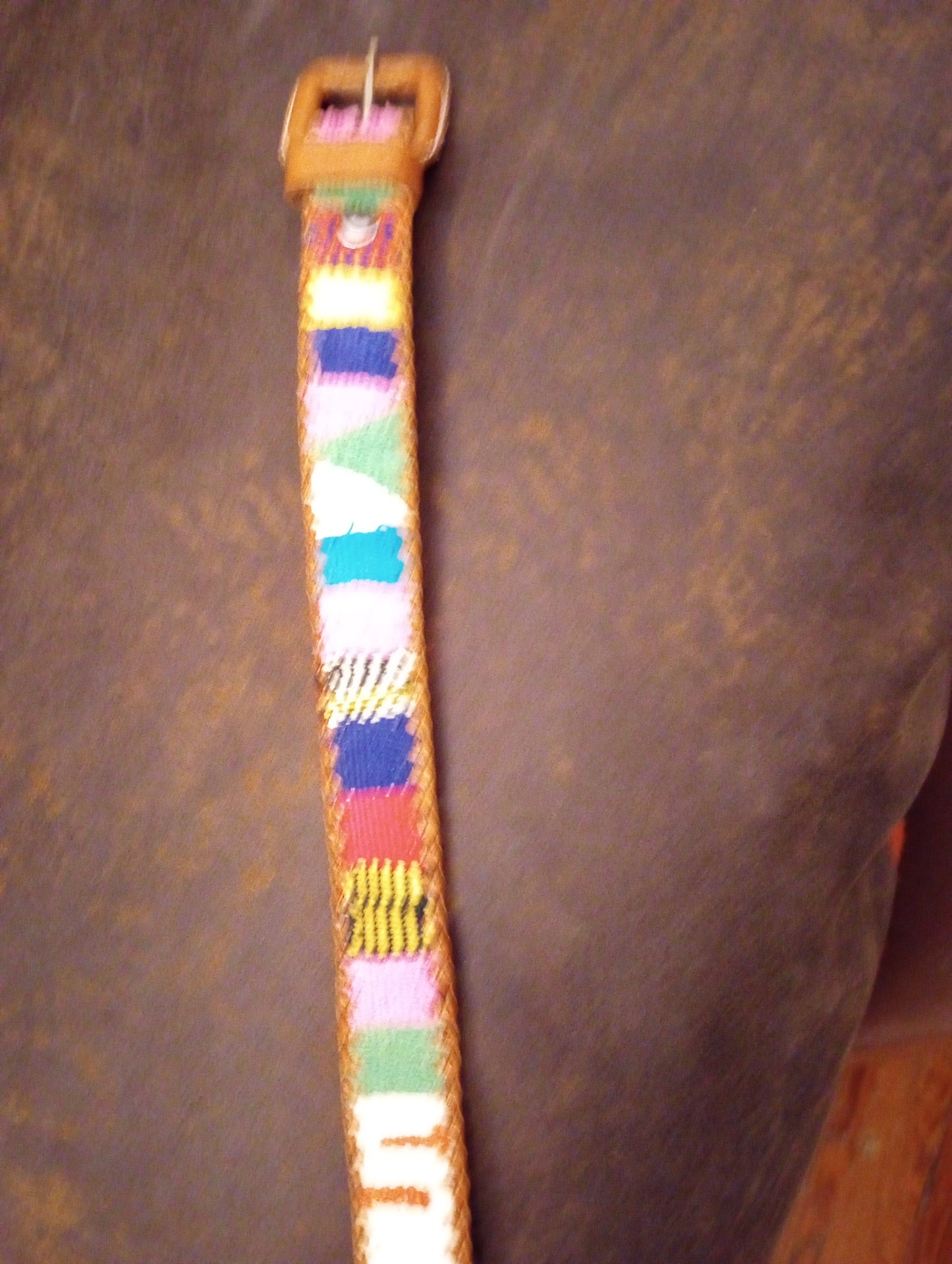 Woven leather belt
