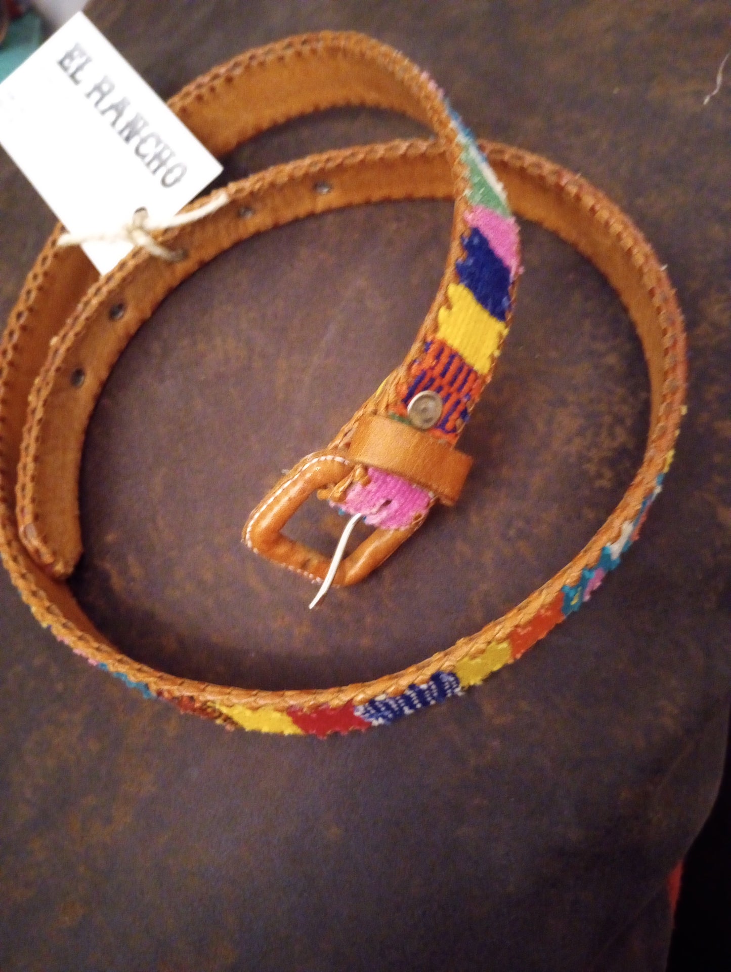 Woven leather belt