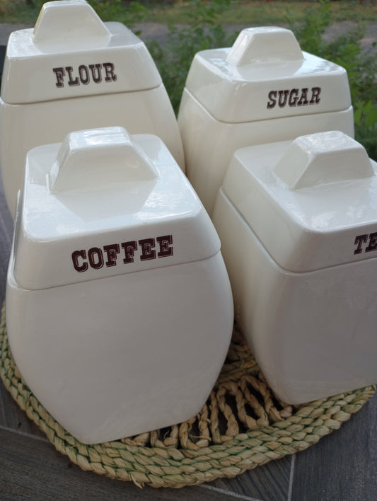 Retro Western Style Canisters - 4 Pc Set