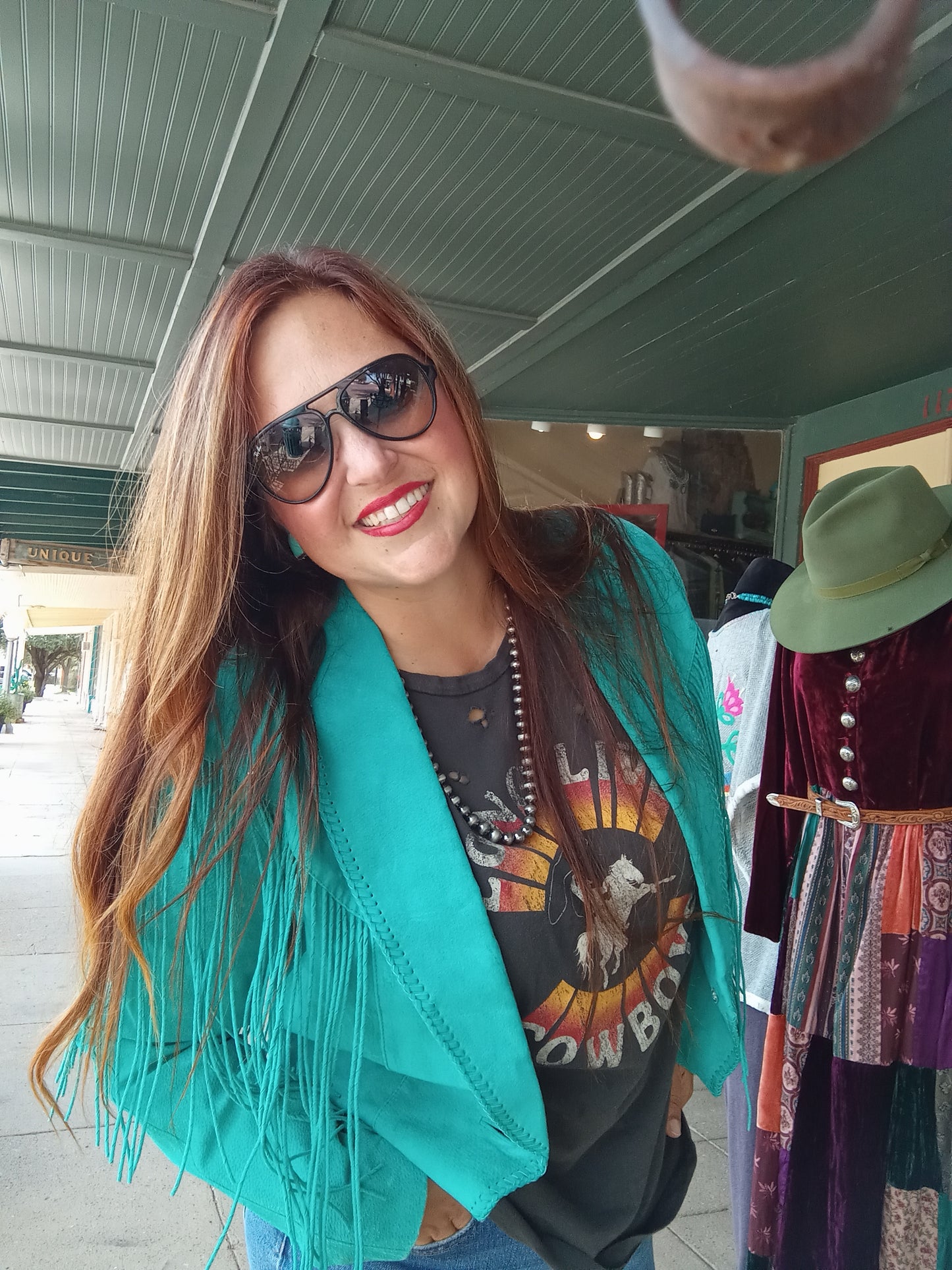 NWT Turquoise Suede Leather Jacket