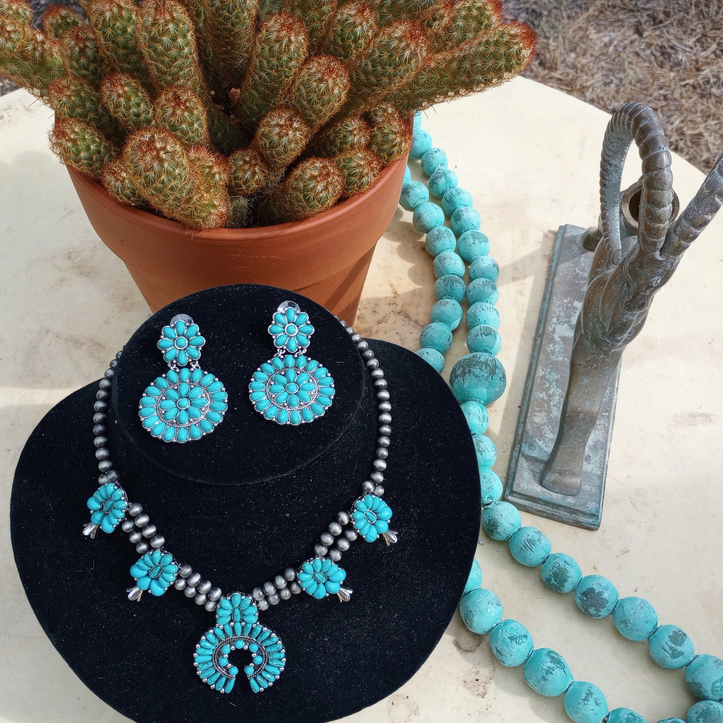 Faux Squash Blossom Necklace