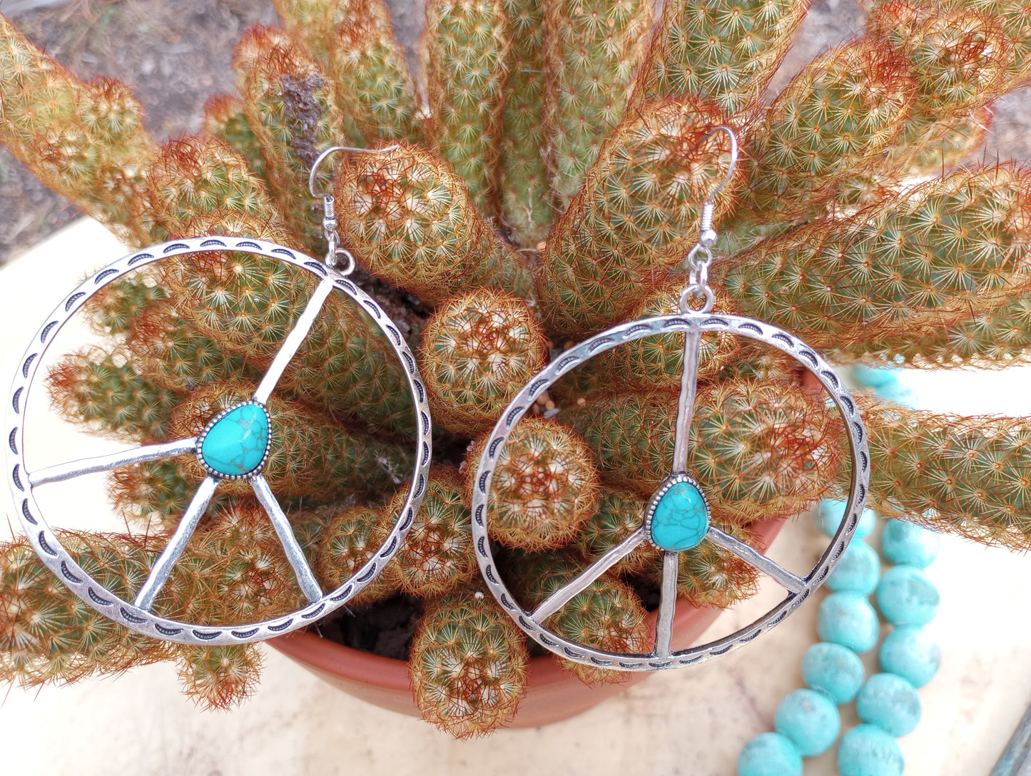 Large Fashion Peace Sign Earrings