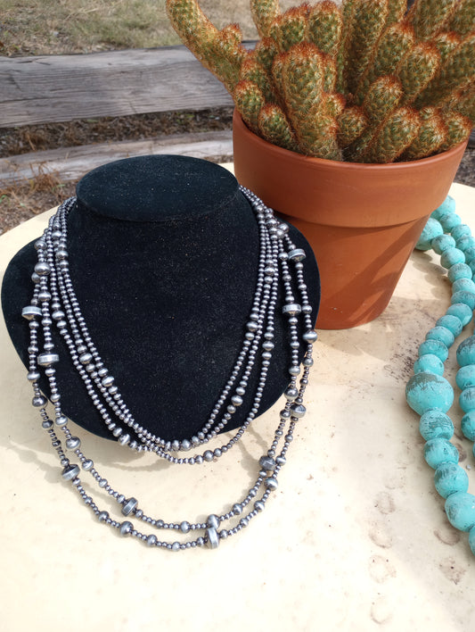 5 Strand Faux Navajo Pearl necklace