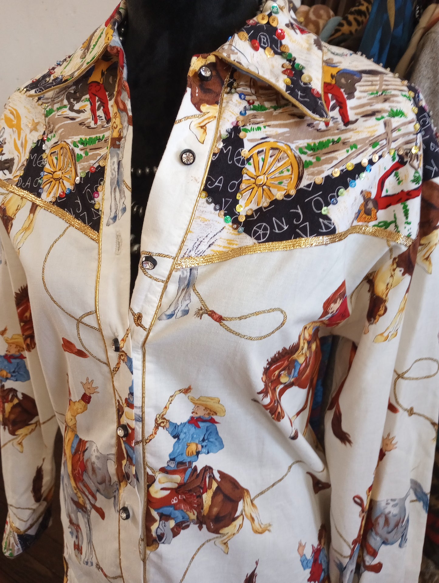 Vintage Western Button Up Blouse