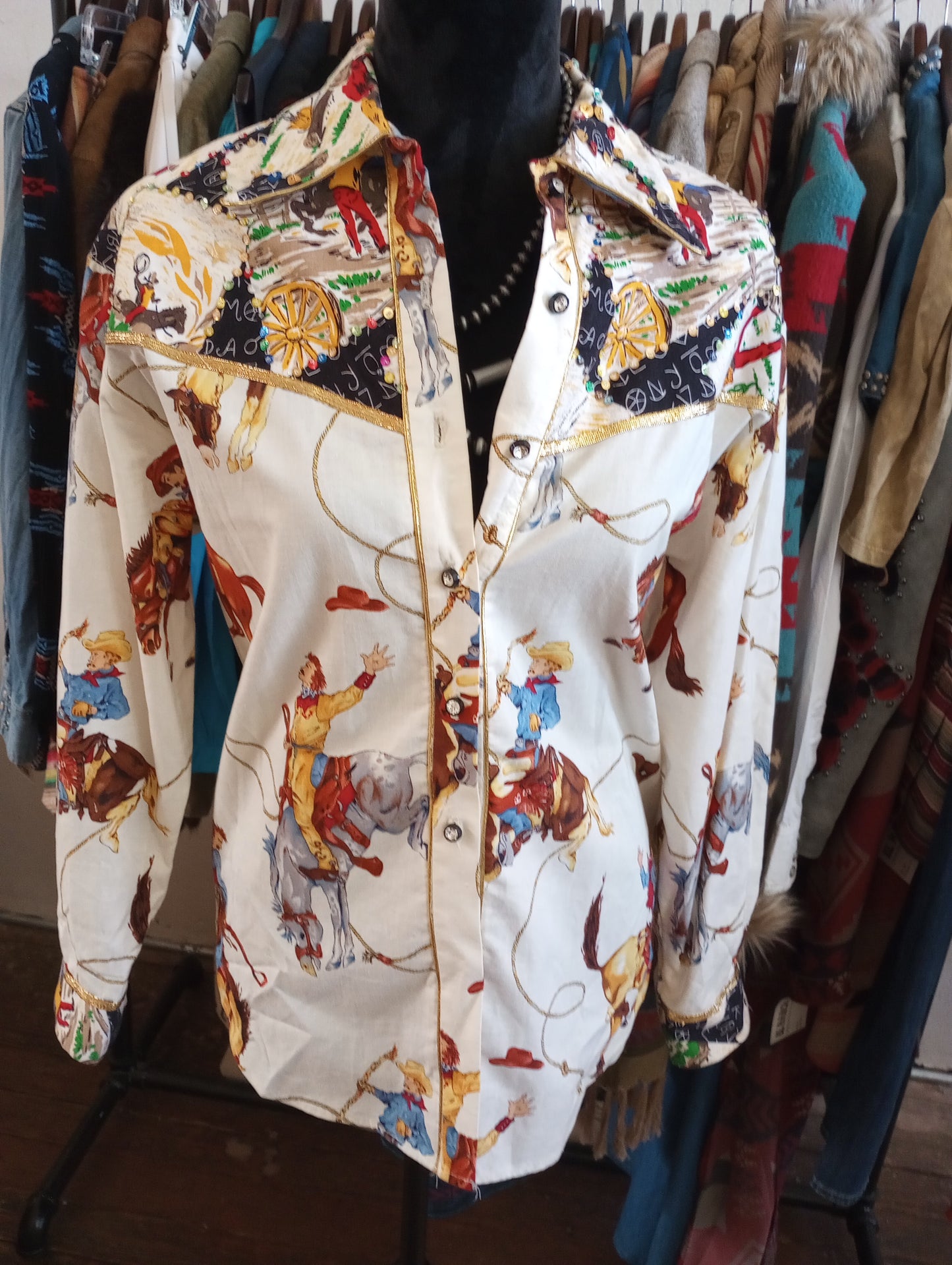 Vintage Western Button Up Blouse