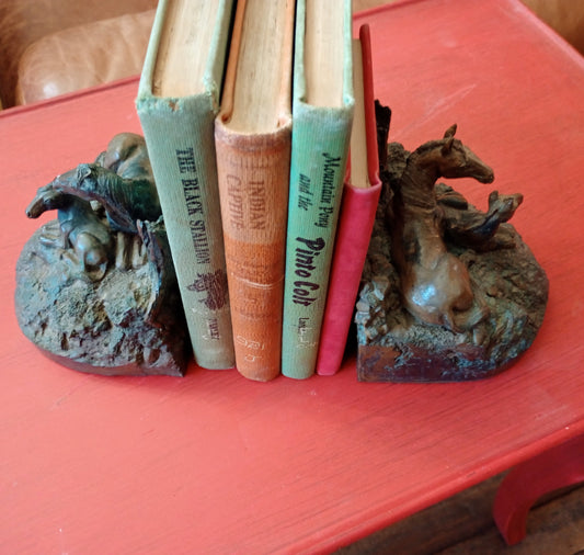 Very Vintage-Hand Cast Brass Book Ends