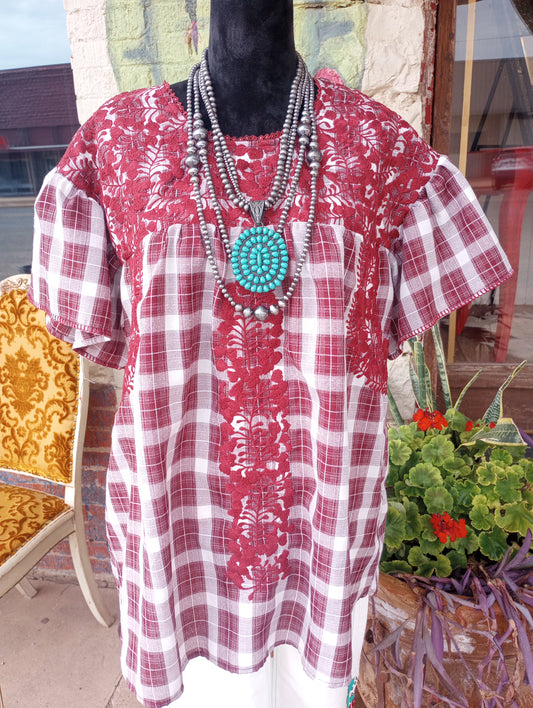 Double Strand Necklace w/ large faux center cluster pendant