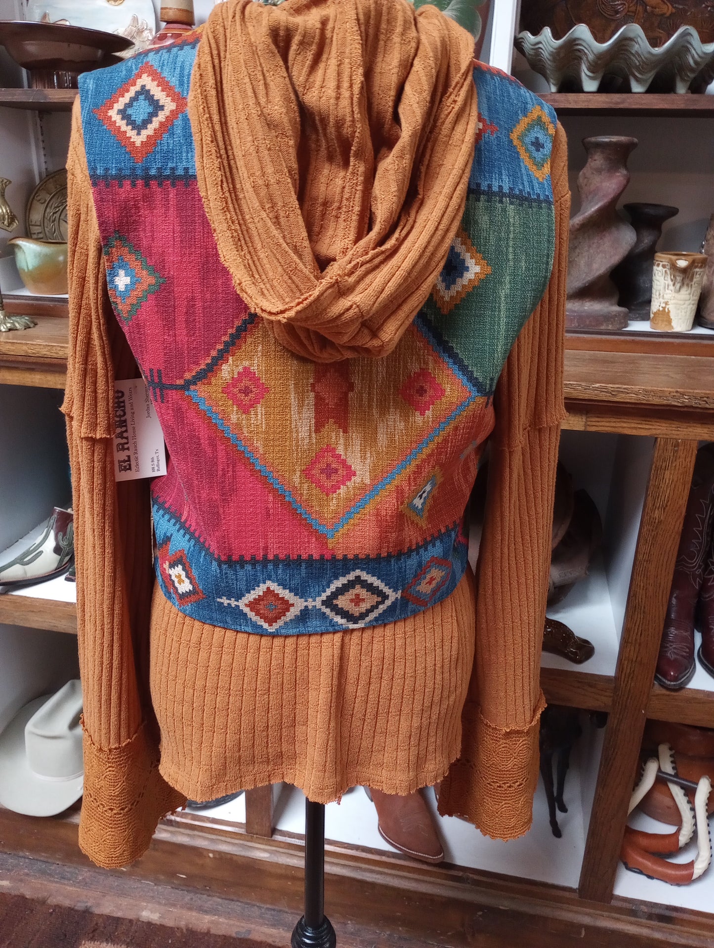Vintage Southwest Print Vest Sz Medium