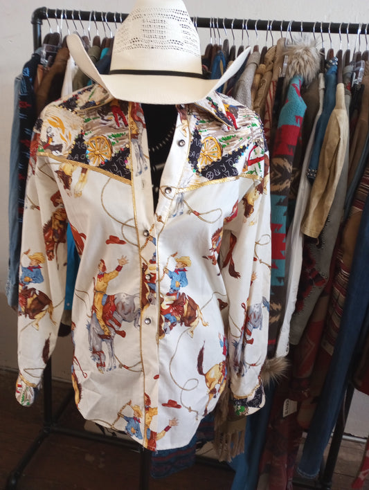 Vintage Western Button Up Blouse