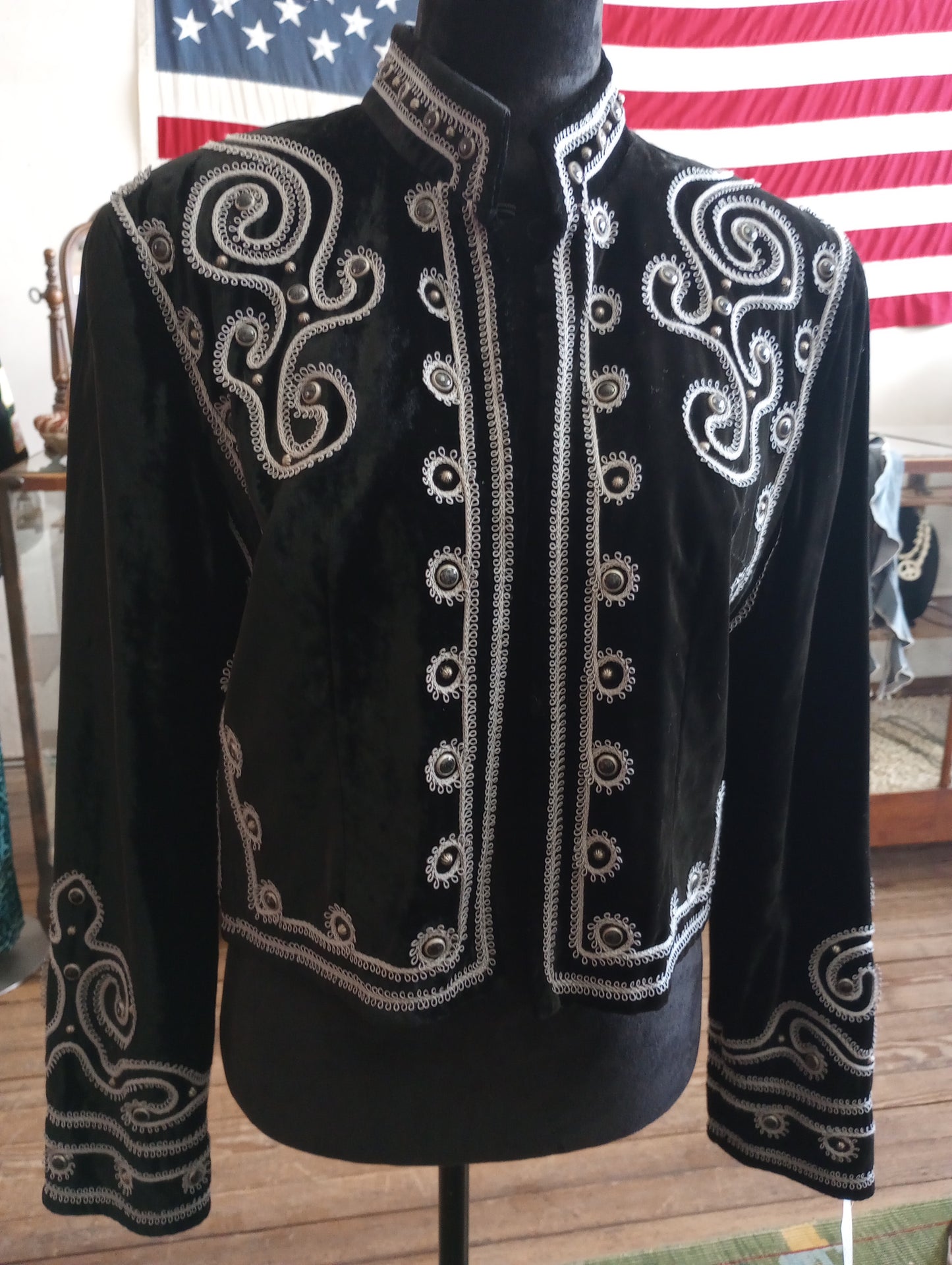 Vintage DD Ranchwear Black Velvet Jacket Sz Medium