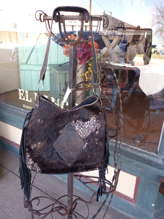 New Hair On and Fringe Large Purse
