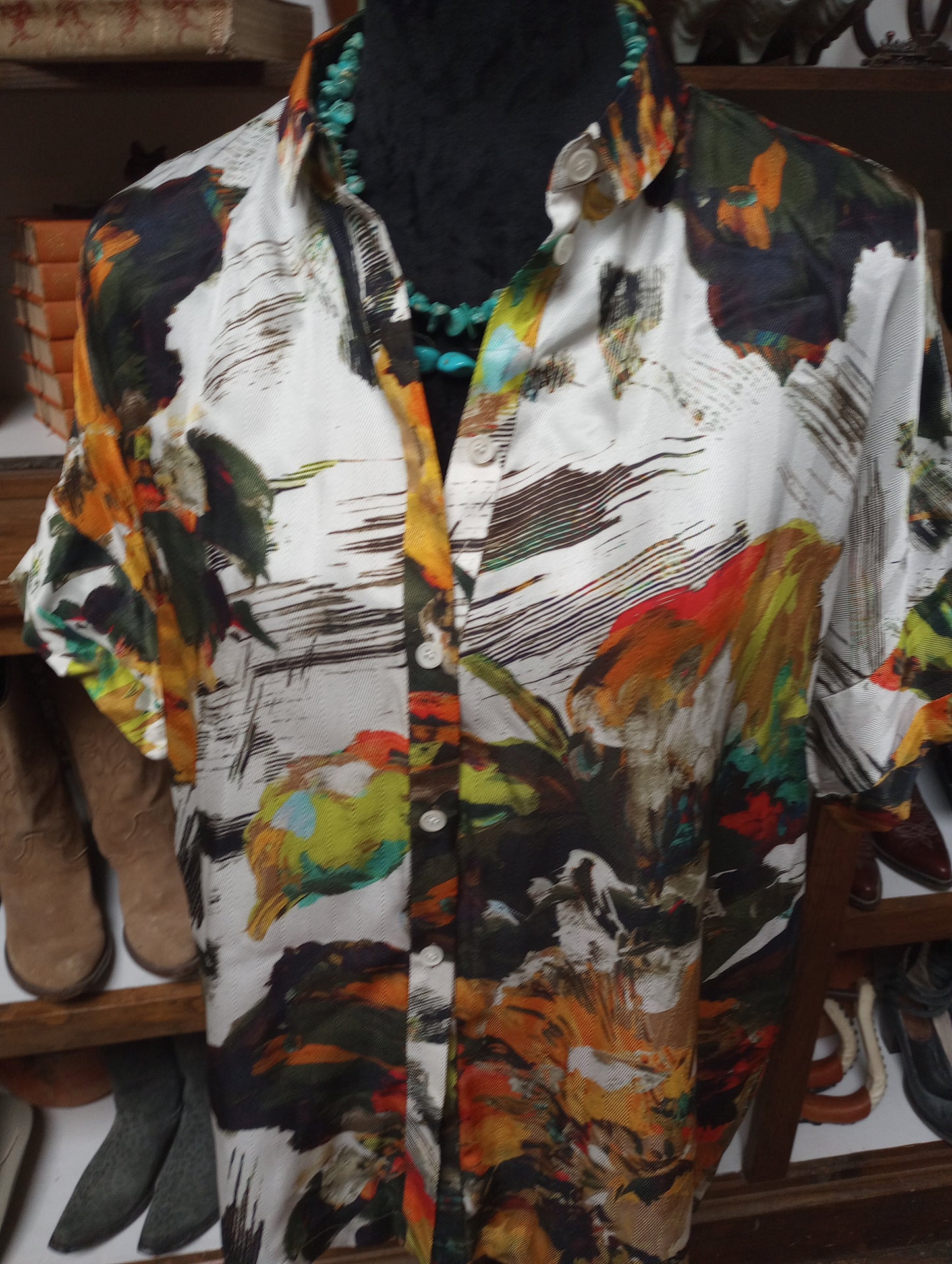 Lafayette 148 Silk Blouse Sz Med