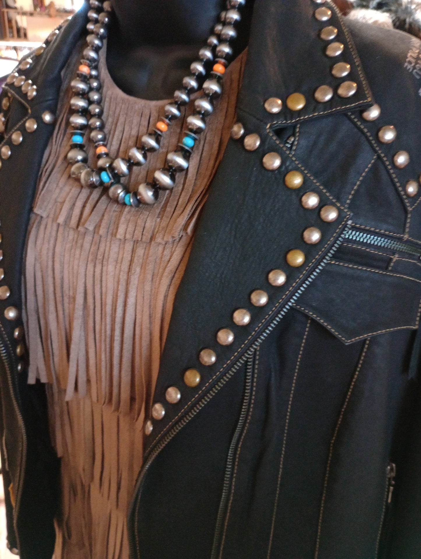 Fashion Navajo Style Beaded Necklace w/Adjustable length closure