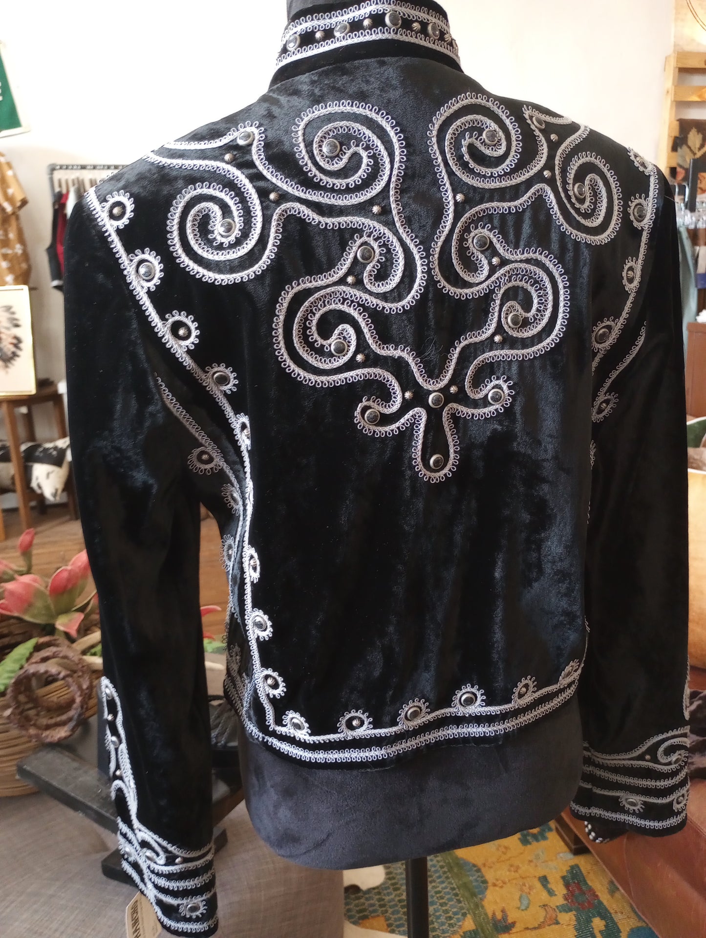 Vintage DD Ranchwear Black Velvet Jacket Sz Medium