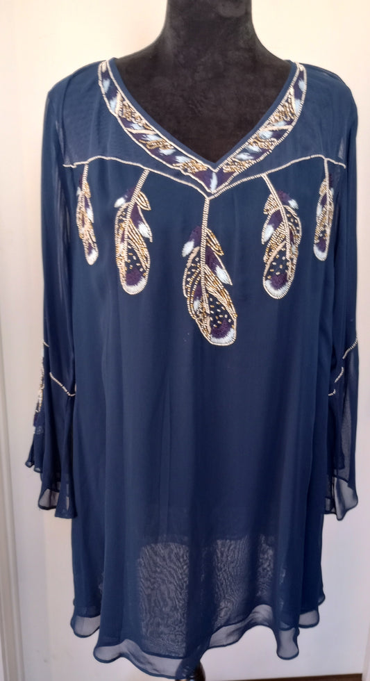 Vintage Collection Beaded Feathers Tunic