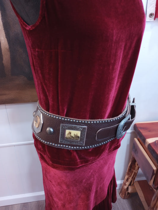 Vintage DD Ranchwear Leather Concho Belt