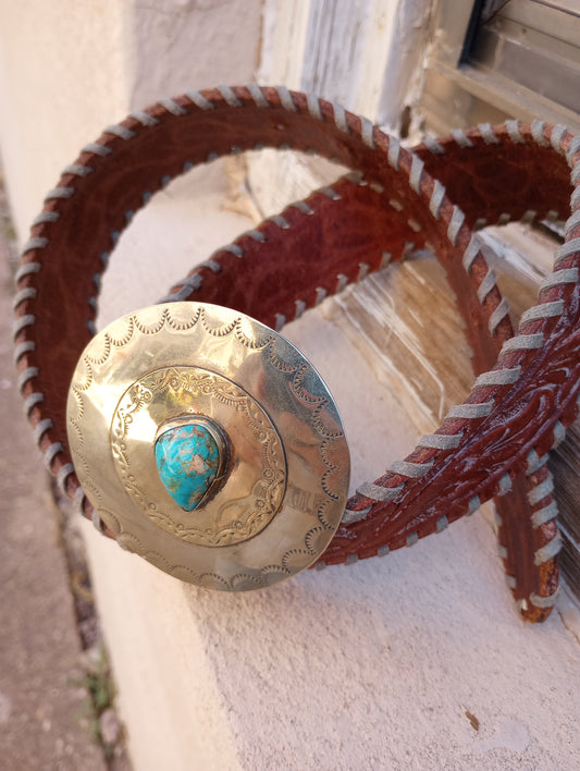 Tooled Leather Belt (Buckle Not Included)