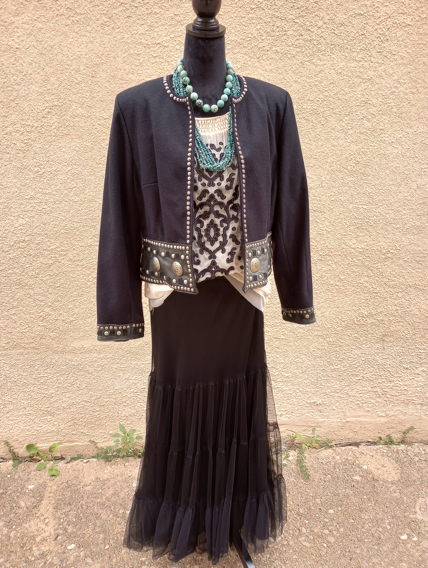 DD Ranchwear Tulle Embroidered Blouse