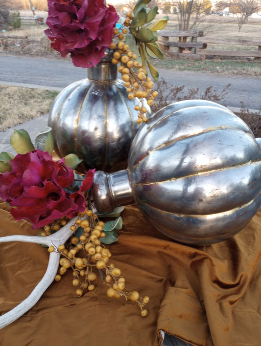 Gorgeous metal bottle vases-A Pair