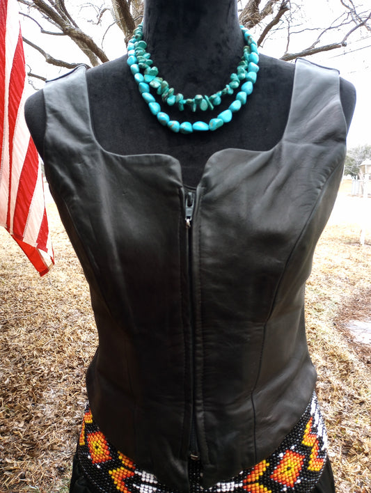 Patricia Wolfe genuine leather top