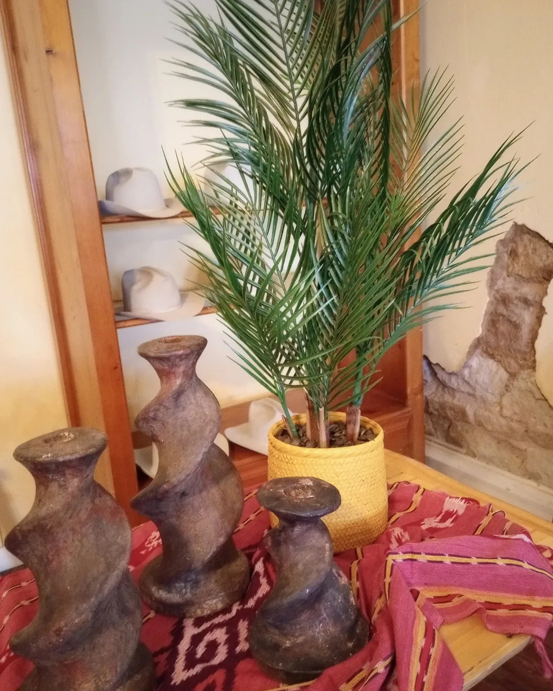 Set of 3 Pottery Candelabras