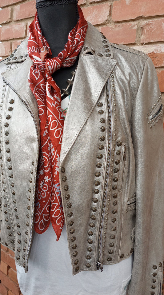 DD Ranchwear Beushed Pewter Leather Jacket
