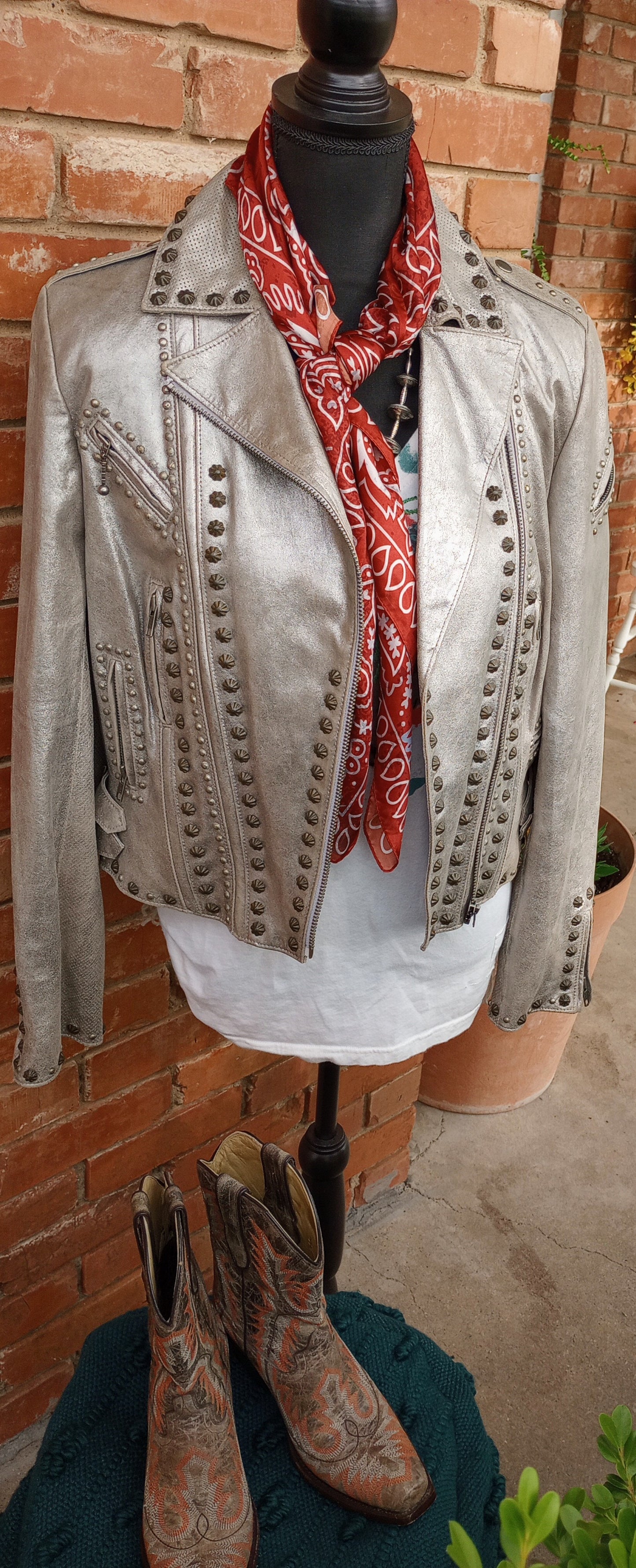 DD Ranchwear Beushed Pewter Leather Jacket