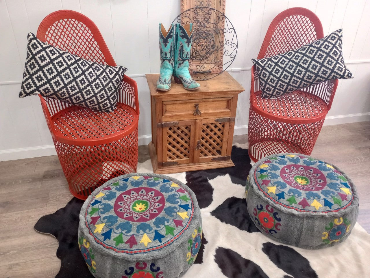 Embroidered Bohemian Style Floor Cushions