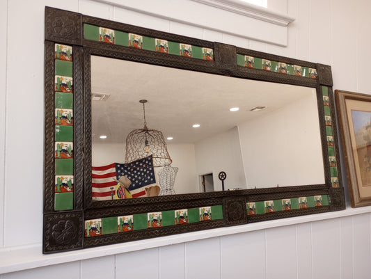 Imported Metal and Tile Mirror