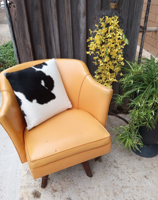 Retro Tangerine Vinyl Ranch Style Chair