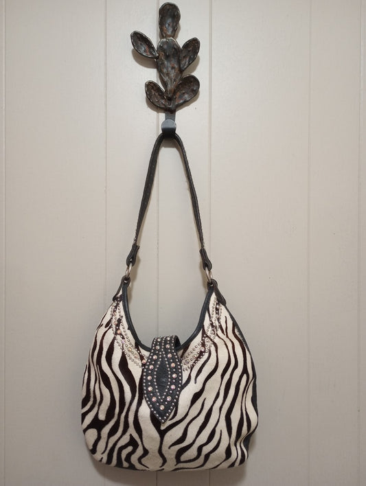 Gorgeous Double J Saddlery Hair On and Rhinestone Studded Handbag