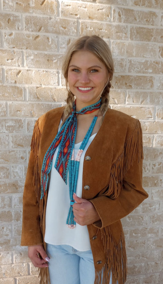 Cripple Creek Suede Leather Jacket with Fringe Sz Medium