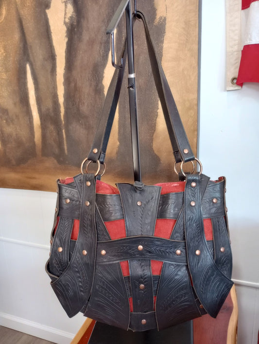 Big Boho Hippy Leather and Suede, Super Cool Vintage Bag